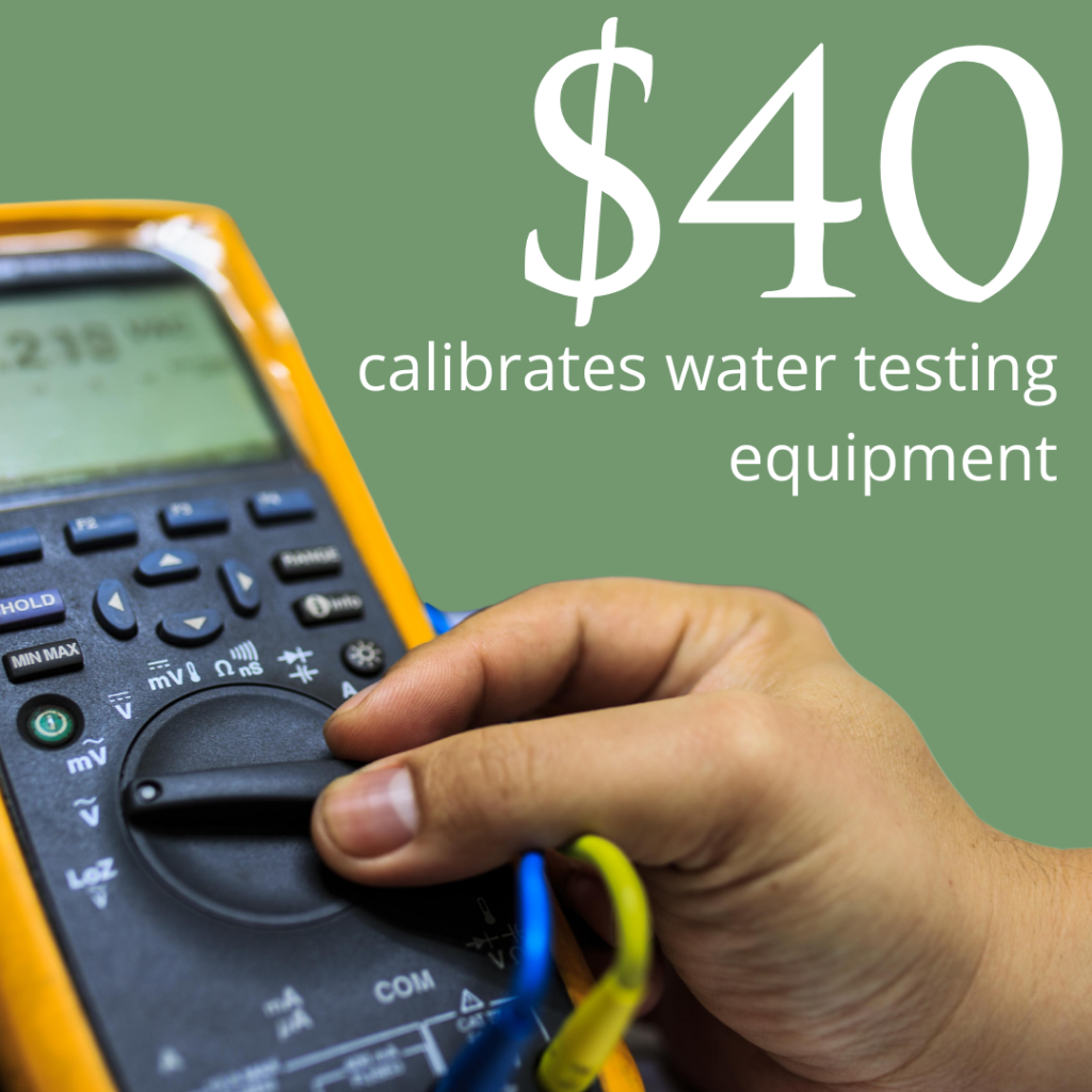 $40 calibrates water testing equipment
