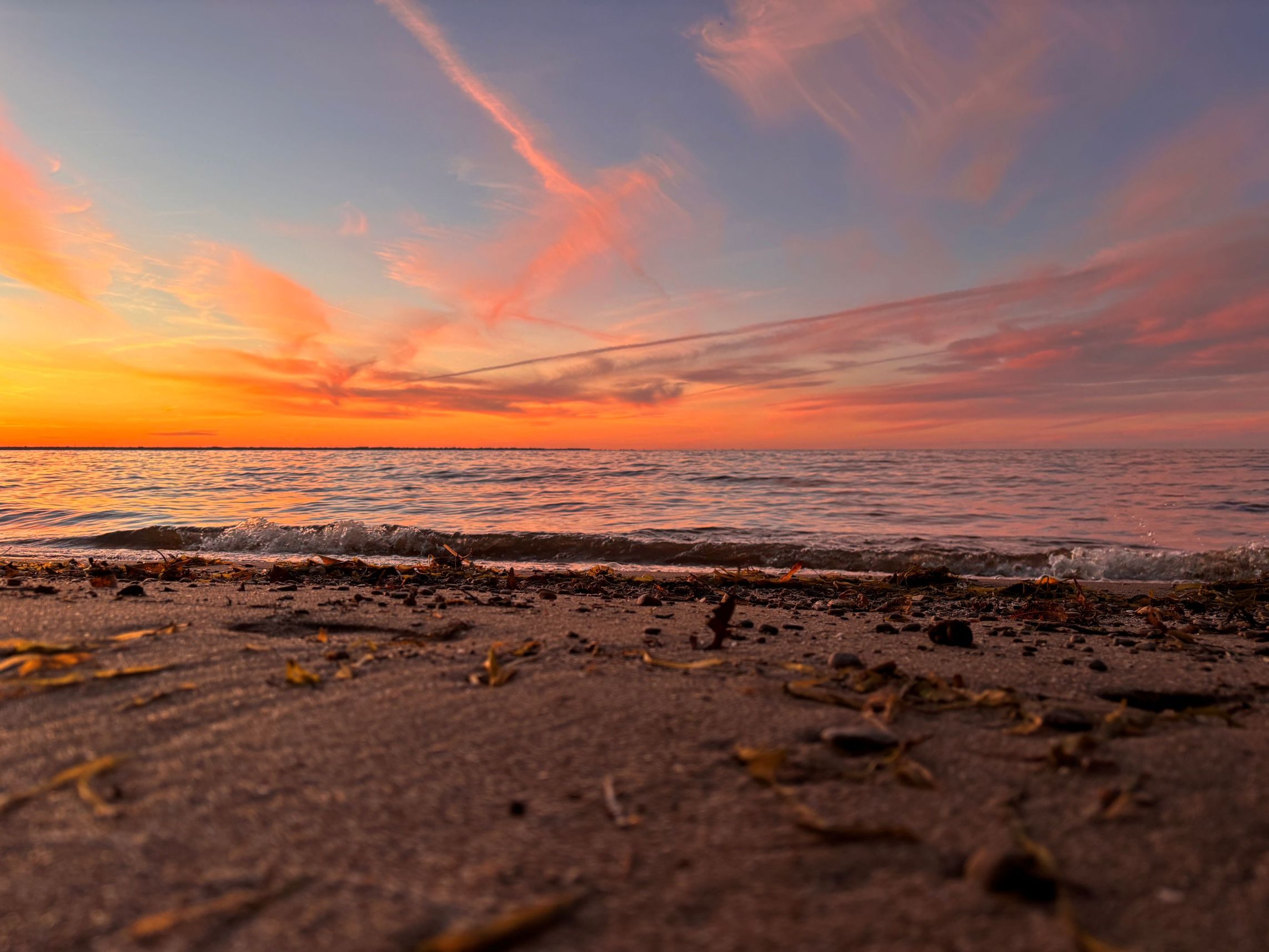 med. sunset on eastshore of winnebago
