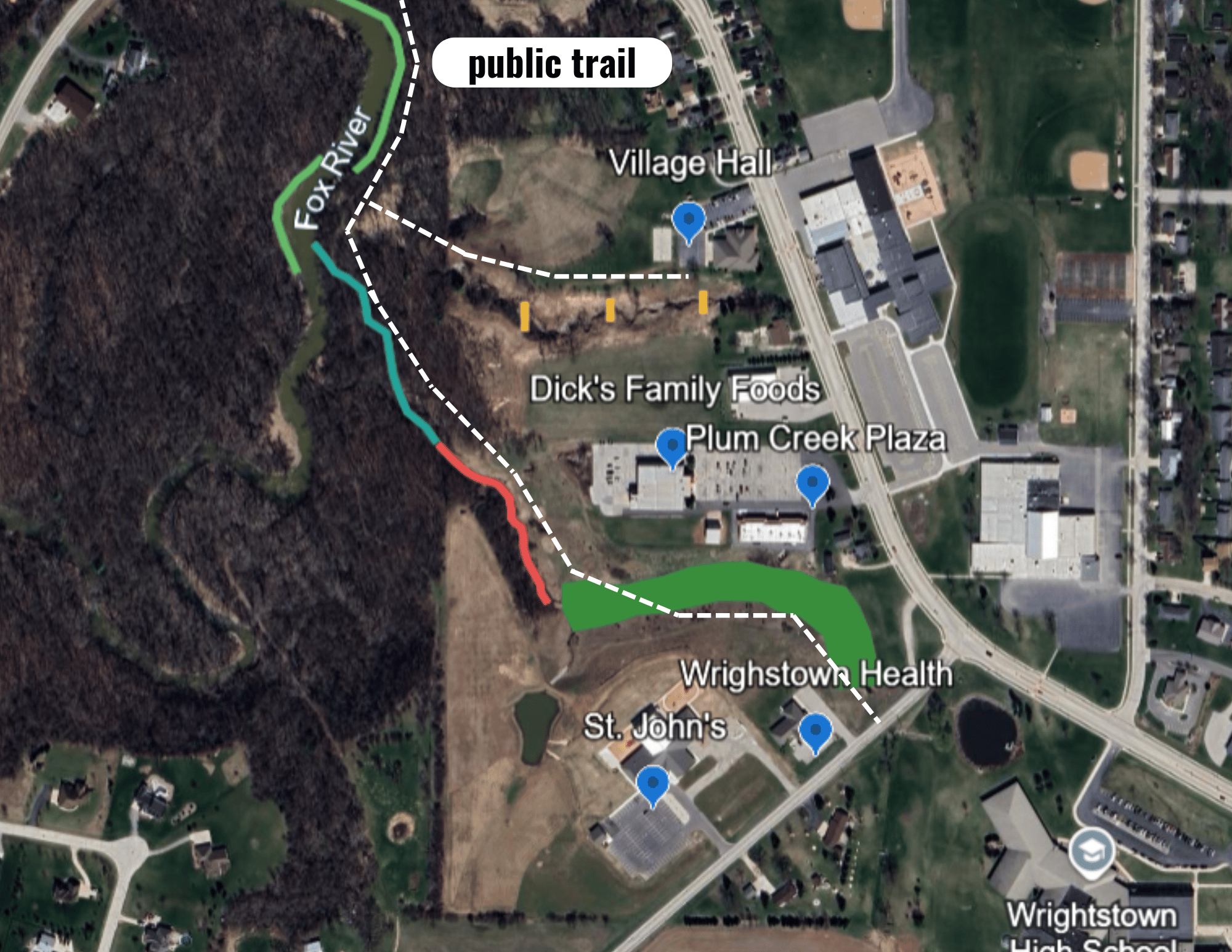 Wrightstown Site Map with Trail